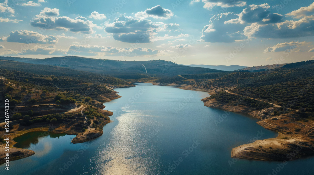 Fototapeta premium Aerial View of Reservoir