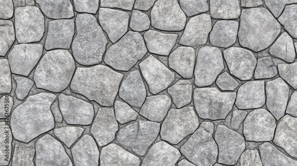 A detailed high-resolution seamless gray cobblestone texture with stone shapes, ideal for construction or 3D rendering projects. The tileable design features natural, grungy stone patterns that can be A detailed high-resolution seamless gray cobblestone texture with stone shapes, ideal for construction or 3D rendering projects. The tileable design features natural, grungy stone patterns that can be