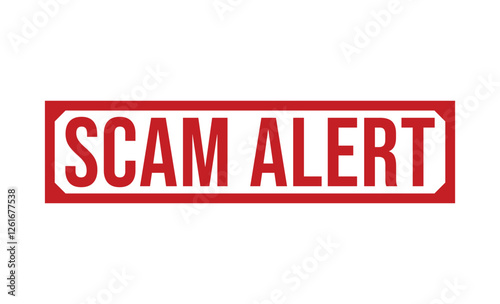 SCAM ALERT red rubber stamp vector design.