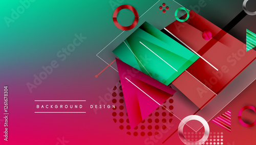 Abstract background geometric design with colorful gradients
