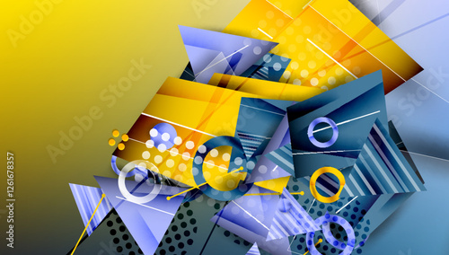 Abstract background geometric design with colorful gradients