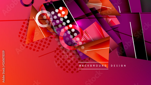 Abstract background geometric design with colorful gradients