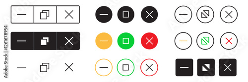 Maximize and minimize  close buttons . Vector isolated window browser icon