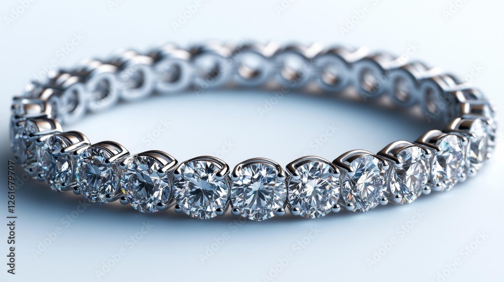 A Stunning Diamond Bracelet with Multiple Sparkling Stones in a Close-Up View. Generative AI A Stunning Diamond Bracelet with Multiple Sparkling Stones in a Close-Up View. Generative AI