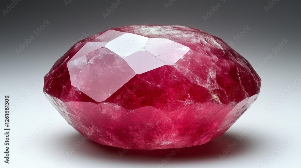 Large Ruby Crystal with Faceted Surface. Generative AI Large Ruby Crystal with Faceted Surface. Generative AI