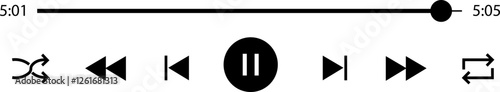 Multimedia video and music pause button icon. Video streaming frame on internet, modern social media video pause interface template live digital stream vector isolated on transparent background.