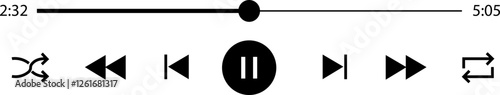 Multimedia video and music pause button icon. Video streaming frame on internet, modern social media video pause interface template live digital stream vector isolated on transparent background.