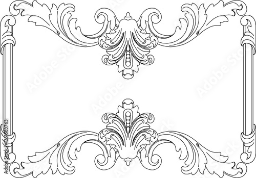 vector illustration sketch design of decorative ornaments gypsum for classic ethnic vintage home interior