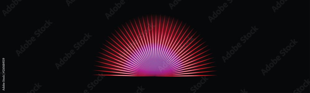 Abstract purple and pink light rays on a black background with lighting effects. Vector illustration Abstract purple and pink light rays on a black background with lighting effects. Vector illustration