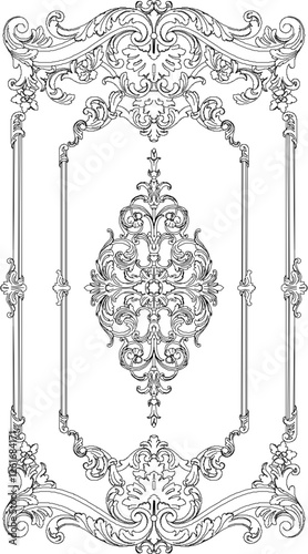 vector illustration sketch design of decorative ornaments gypsum for classic ethnic vintage home interior