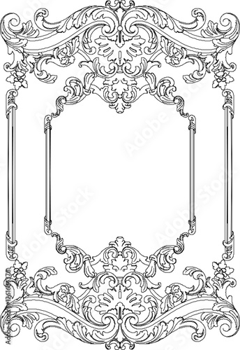 vector illustration sketch design of decorative ornaments gypsum for classic ethnic vintage home interior