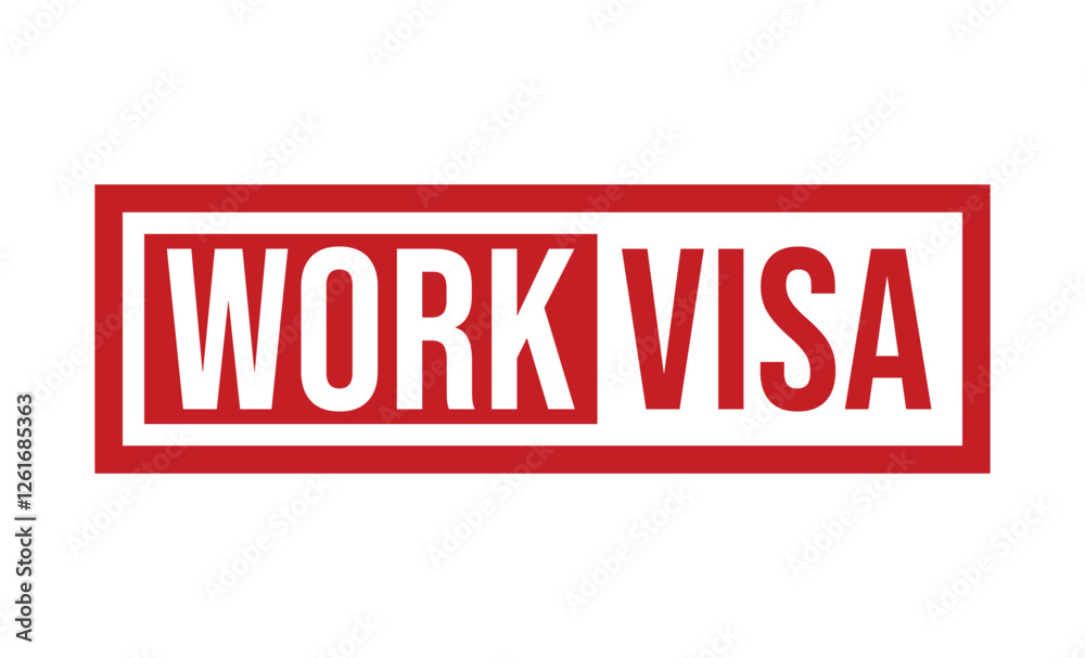 WORK VISA rubber stamp on white background. WORK VISA Stamp. WORK VISA rubber stamp on white background. WORK VISA Stamp.