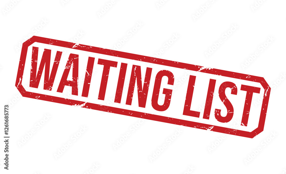 WAITING LIST rubber stamp on white background. WAITING LIST Stamp. WAITING LIST rubber stamp on white background. WAITING LIST Stamp.