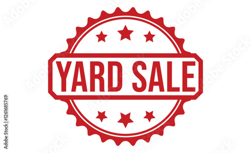 YARD SALE rubber stamp on white background. YARD SALE Stamp.