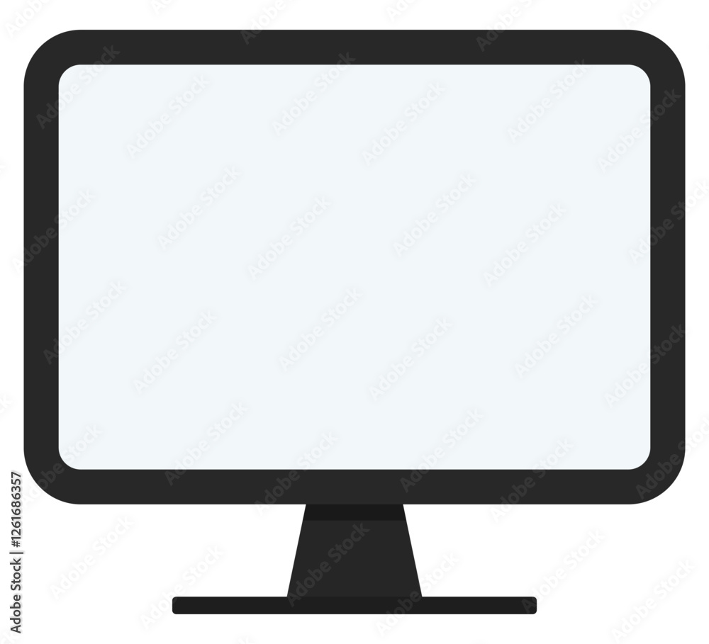 Computer monitor flat icon isolated on white background. Computer monitor flat icon isolated on white background.