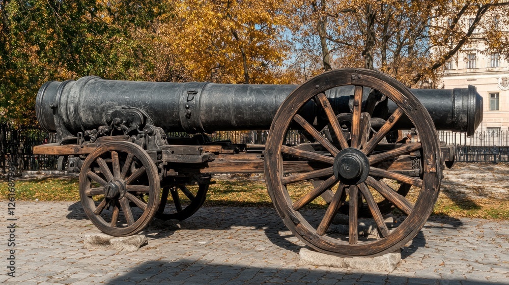 Fototapeta premium Ancient Cannon in Autumnal Setting