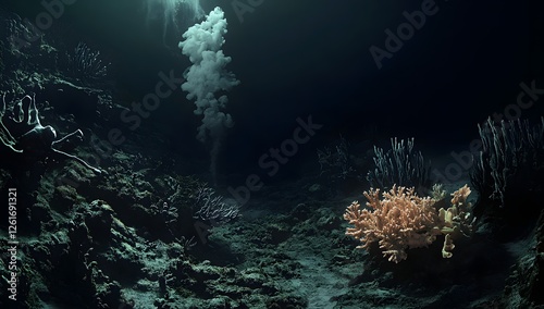 Deep Sea Coral Reef Underwater Scene photo