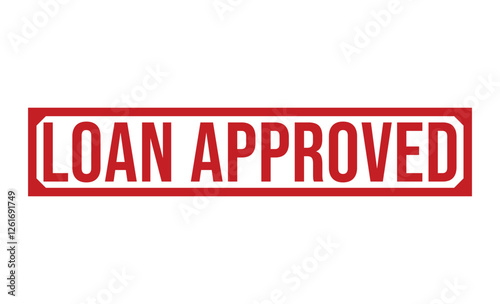 LOAN APPROVED Red rubber stamp on white background. LOAN APPROVED stamp sign. LOAN APPROVED stamp.