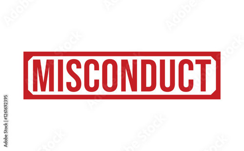 MISCONDUCT Red rubber stamp on white background. MISCONDUCT stamp sign. MISCONDUCT stamp.