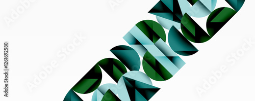 Minimal geometric abstract background. Circle square and triangle design