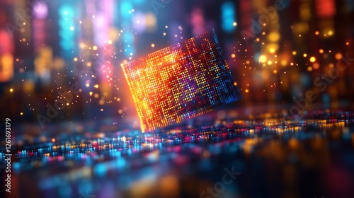 Discounts visualized a bright digital coupon floating in a colorful marketplace symbolizing price cuts offers and savings promotions