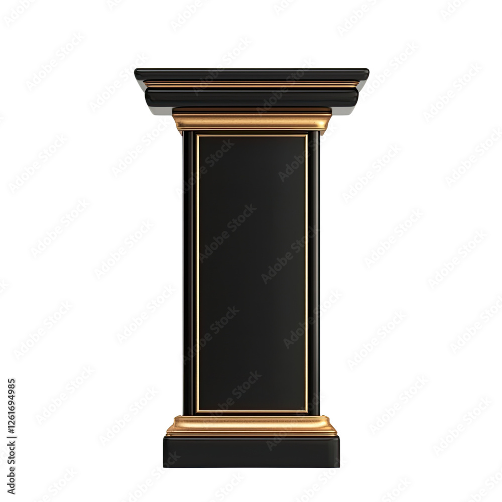 Elegant black and gold pedestal with intricate detailing, perfect for displaying art or decor. This classic design adds touch of sophistication to any space Elegant black and gold pedestal with intricate detailing, perfect for displaying art or decor. This classic design adds touch of sophistication to any space