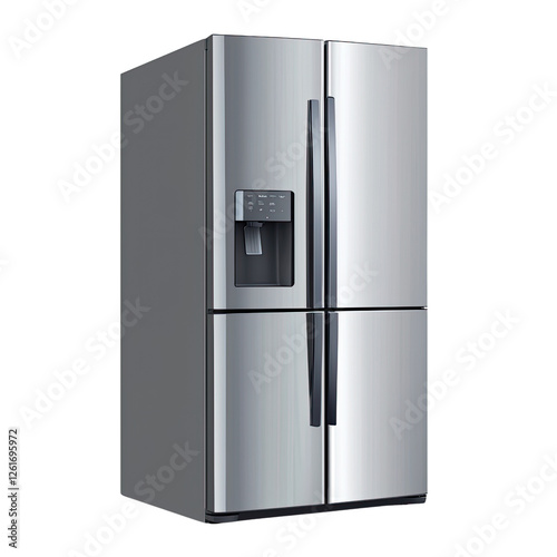 Obraz na płótnie Modern stainless steel refrigerator with ice and water dispenser w salonie