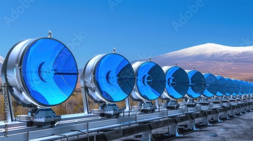 Solar energy production atacama desert technology installation arid environment wide-angle view renewable energy innovation photo