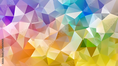 Vivid Triangle Mosaic Abstract with Multicolor Geometric Polygon Backdrop for Modern Design Projects photo