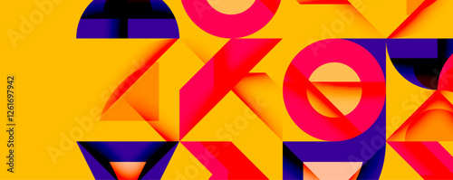 Circles squares lines abstract background