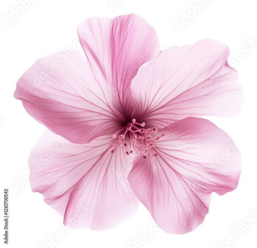 Pink hibiscus flower isolated on transparent background, botanical beauty and nature concept