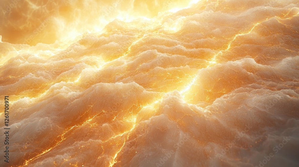 Glowing molten lava texture with bright cracks illuminating a fiery landscape Glowing molten lava texture with bright cracks illuminating a fiery landscape