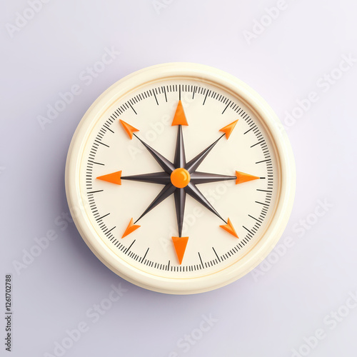 Free Download Compass with directional arrows and central orange point, ideal for navigation - GFXLoad