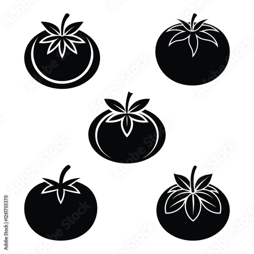 Vector illustration of a tomato silhouette