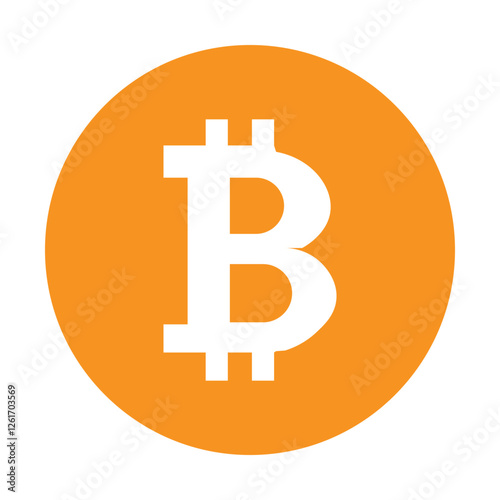 Bitcoin Crypto Currency Circular Icon On White Background Vector Illustration