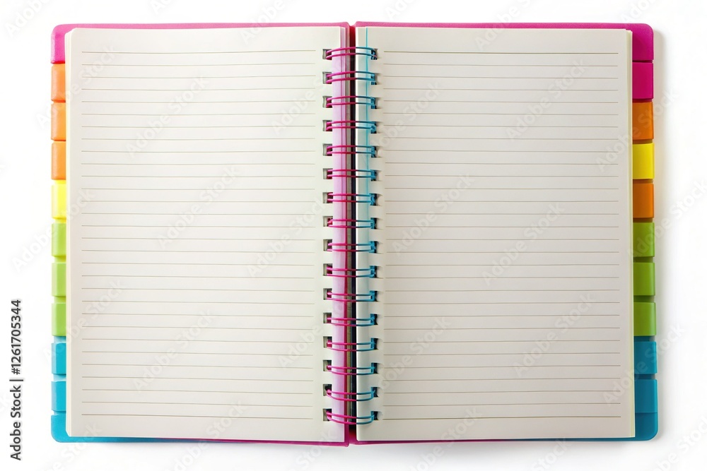 Blank Open Lined Notebook Isolated on White Background - Ample Copy Space for Notes and Ideas Blank Open Lined Notebook Isolated on White Background - Ample Copy Space for Notes and Ideas