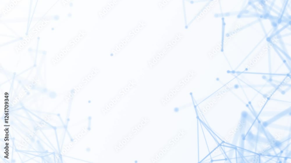 technology background with lines and dots video motion background technology backdrop network concept animated molecular texture background with copy space.blue and white background 4k resolution