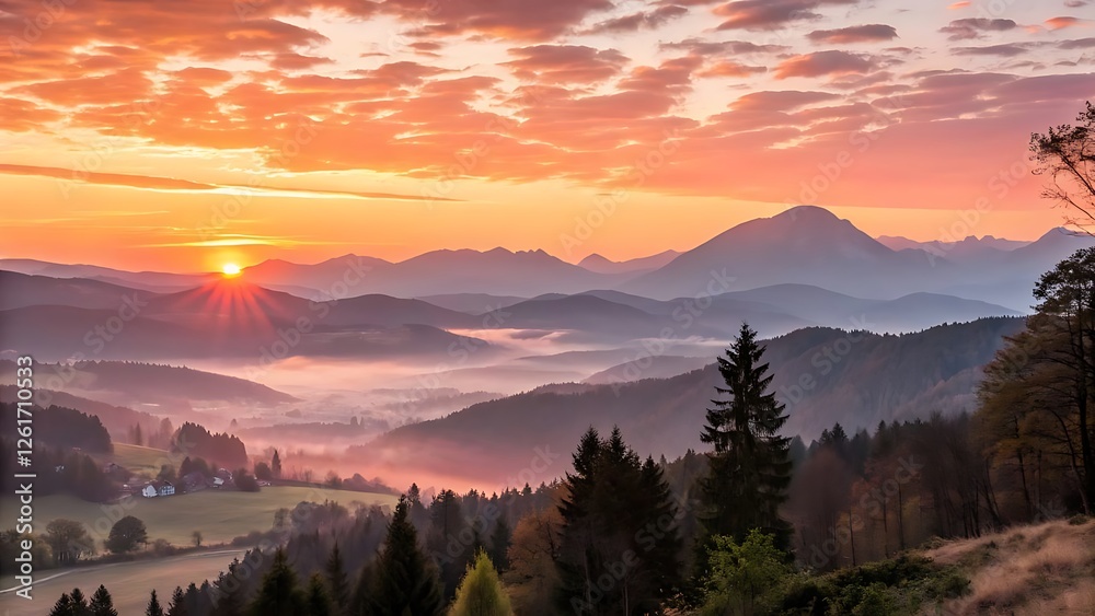 Fototapeta premium sunrise over the mountains