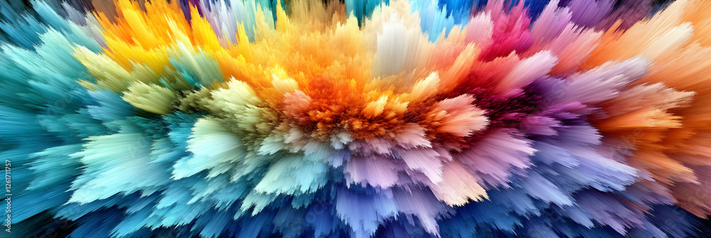 Vibrant Rainbow Burst Abstract 3D Illustration Vibrant Rainbow Burst Abstract 3D Illustration
