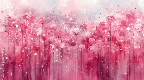 Abstract floral background featuring pink blooms and soft bokeh effects, ideal for design