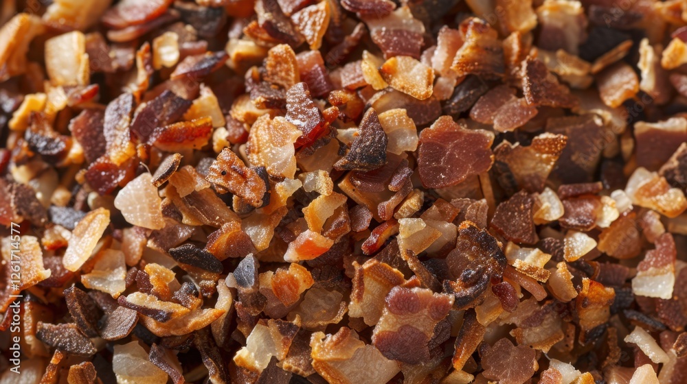 Bacon Bits: Crunchy and savory, these bacon pieces deliver smoky flavor to salads, baked potatoes, or soups, adding a crispy texture and irresistible taste.
Bacon Bits: Crunchy and savory, these bacon pieces deliver smoky flavor to salads, baked potatoes, or soups, adding a crispy texture and irresistible taste.