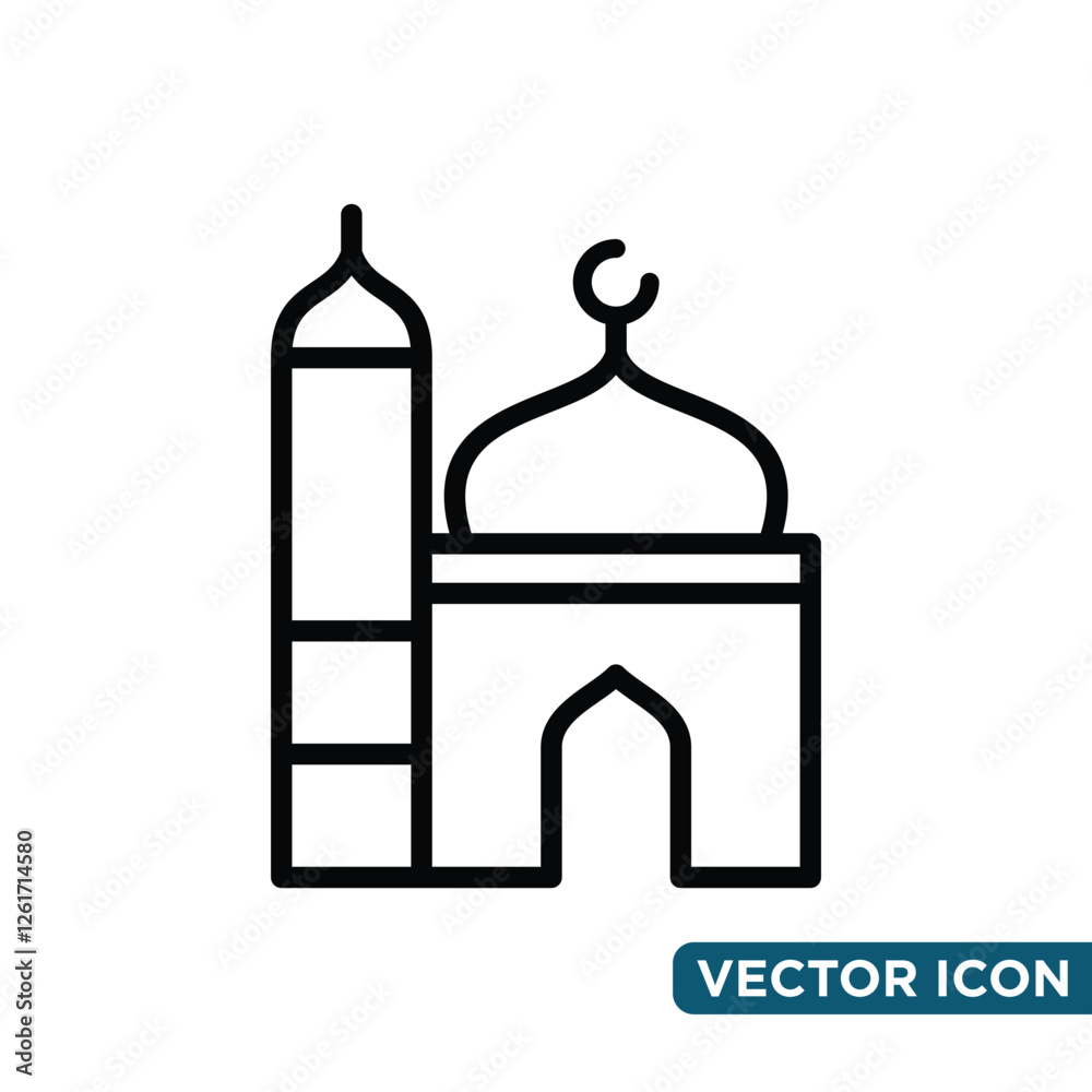 Minimalist Mosque Icon Design Template Minimalist Mosque Icon Design Template