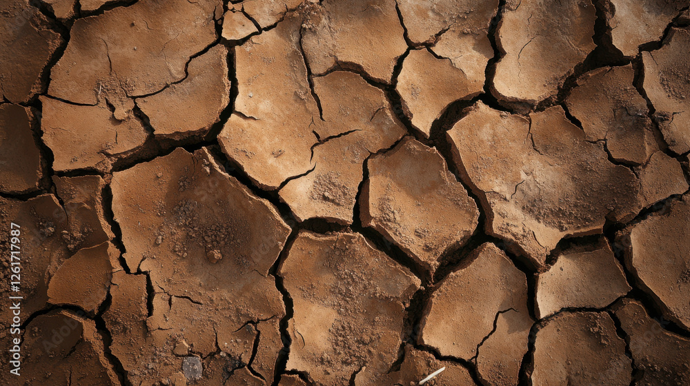 Dried cracked earth showing severe drought conditions and soil erosion Dried cracked earth showing severe drought conditions and soil erosion