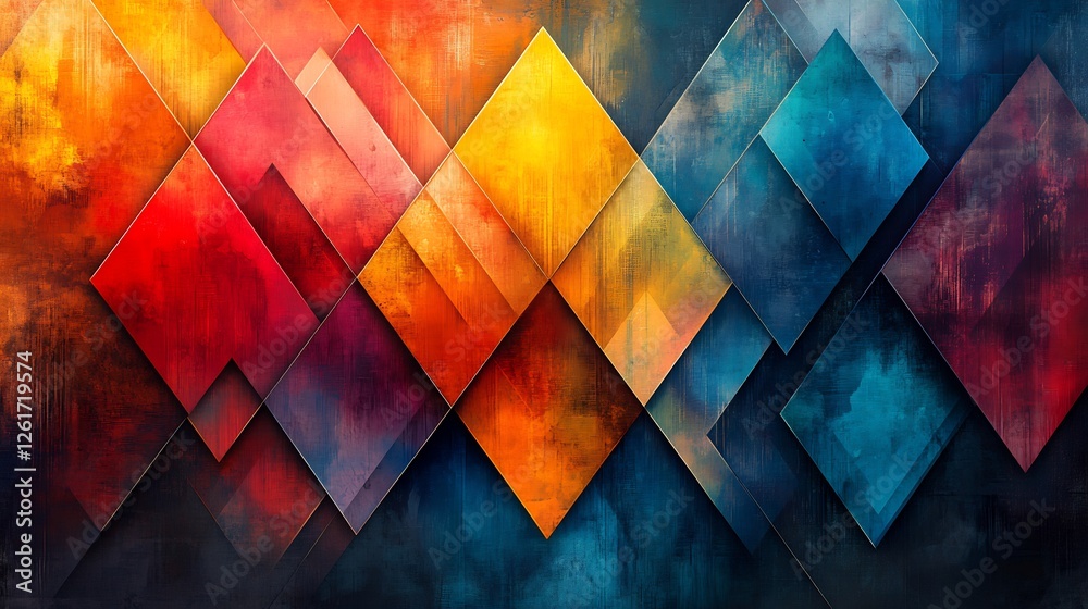 Fototapeta premium Geometric pattern colorful triangles designed with transparent elements for adaptable backgrounds