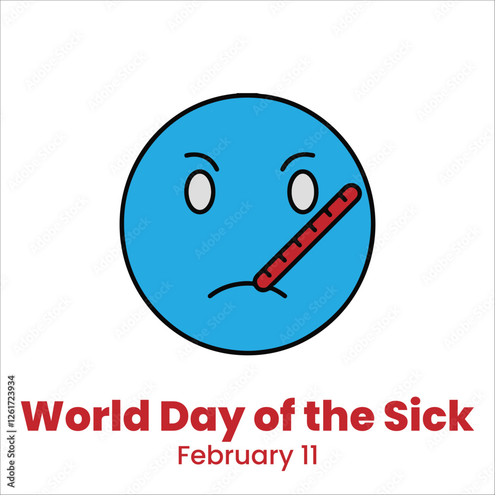 World day of the sick for poster and banner with inscription and sad woman suffer from toothache. February 11, world sick awareness. Unhappy girl with a painful feeling. Flat vector illustration World day of the sick for poster and banner with inscription and sad woman suffer from toothache. February 11, world sick awareness. Unhappy girl with a painful feeling. Flat vector illustration