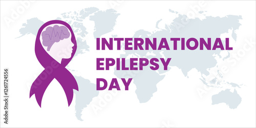 February is International Epilepsy Day. Vector template Design for banner, greeting card, poster, prints, social media post ,flyer , T shirt with background.