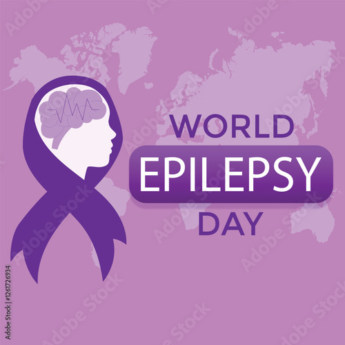 February is International Epilepsy Day. Vector template Design for banner, greeting card, poster, prints, social media post ,flyer , T shirt  WITH DESIGN.