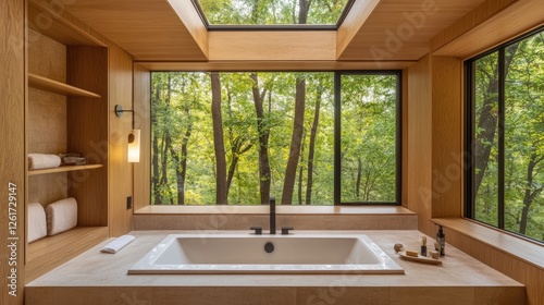 A modern house with operable skylights and natural cross-ventilation for energy-efficient cooling.