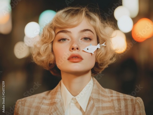 Chic April Fools Day Style Vintage Glamour in Paris - Nighttime Fashion for Social Media and Influencer Marketing photo