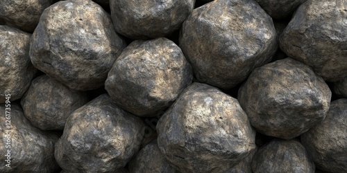 A Close-Up View of a Pile of Grey and Brown Stones photo